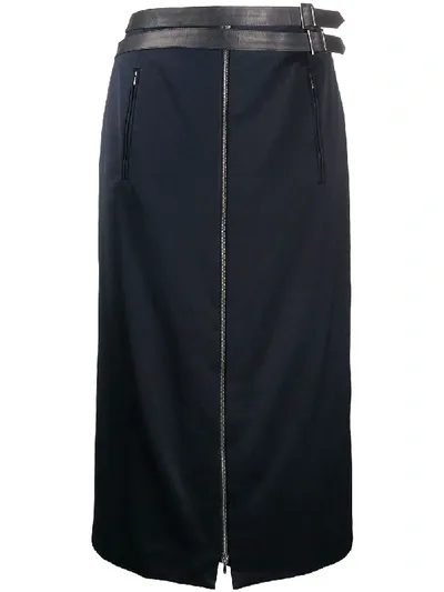 Pre-owned Dior 2000 Zipped Skirt In Blue