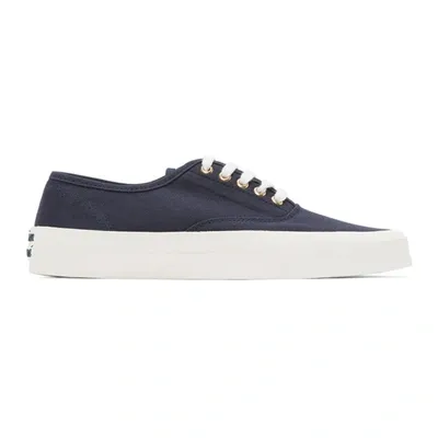 Maison Kitsuné Maison Kitsune Navy Canvas Laced Sneakers