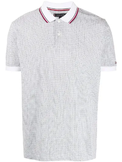 Tommy Hilfiger Dotted Pattern Polo Shirt In White