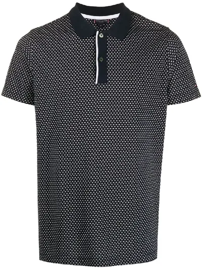 Tommy Hilfiger Graphic Print Polo Shirt In Black