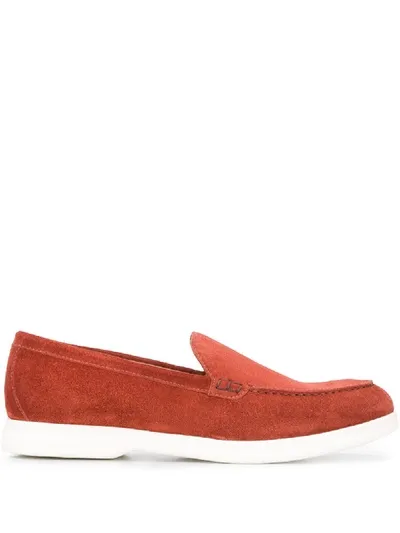 Doucal's Dasy Round-toe Loafers In Red