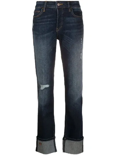 Emporio Armani Mid-rise Straight Leg Jeans In Blue