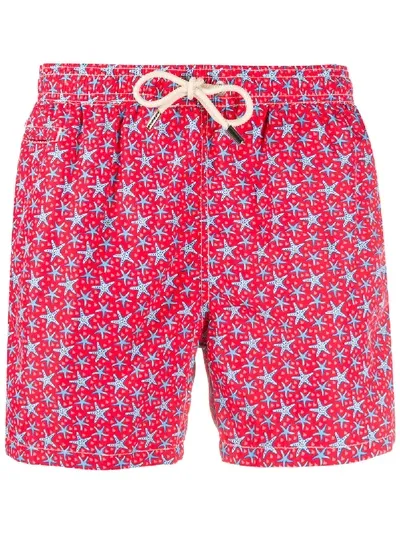 Mc2 Saint Barth Star Micro-print Swim Shorts In Red