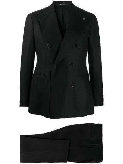 Tagliatore Tailored Double-breasted Suit In Black