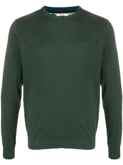 Sun 68 Round Elbow Print Sweatshirt In Green