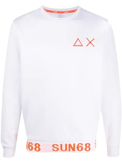 Sun 68 Sweatshirt Mit Logo-saum In White