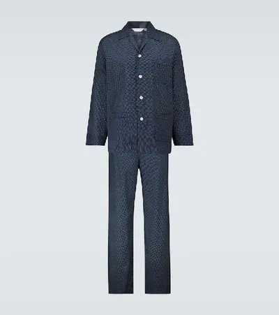 Derek Rose Polka Dot Two-piece Pyjamas In Navy