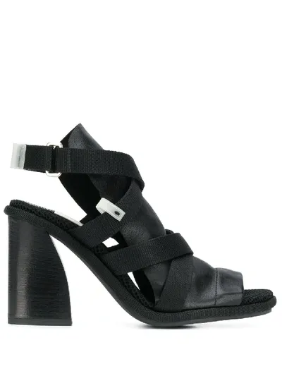 Premiata Strappy Leather Sandals In Black