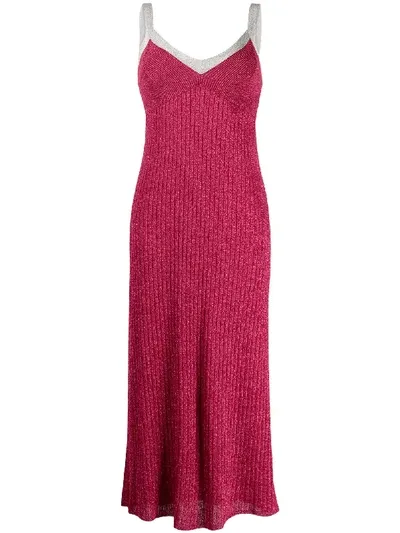 Missoni Knitted Glitter Midi-dress In Pink