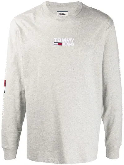 Tommy Hilfiger Embroidered-logo Sweatshirt In Grey