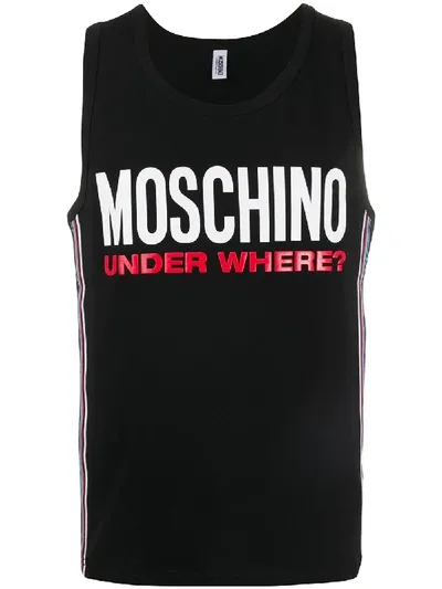 Moschino Logo-print Sleeveless T-shirt In Black