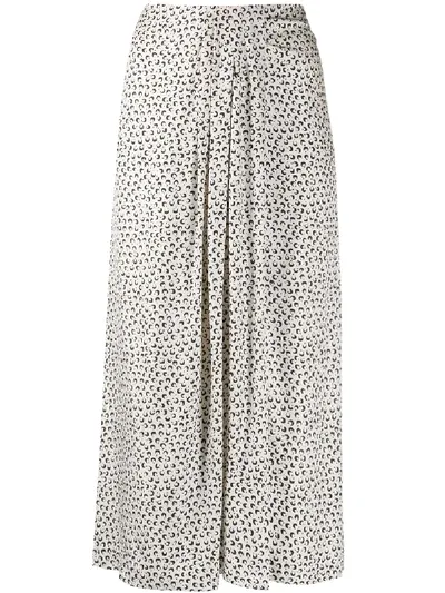 Vince Abstract-print Palazzo Culottes In Neutrals