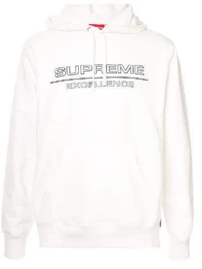 Supreme Logo Hoodie In White