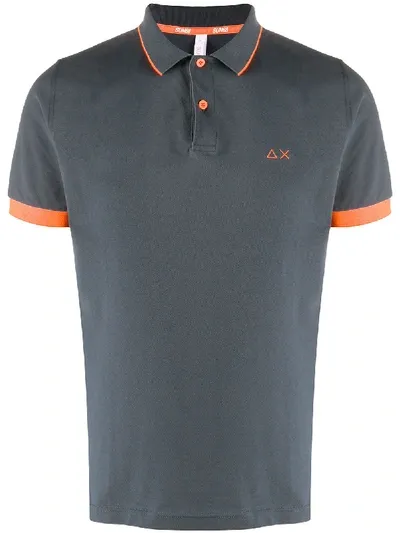 Sun 68 Contrast-trim Polo Shirt In Grey