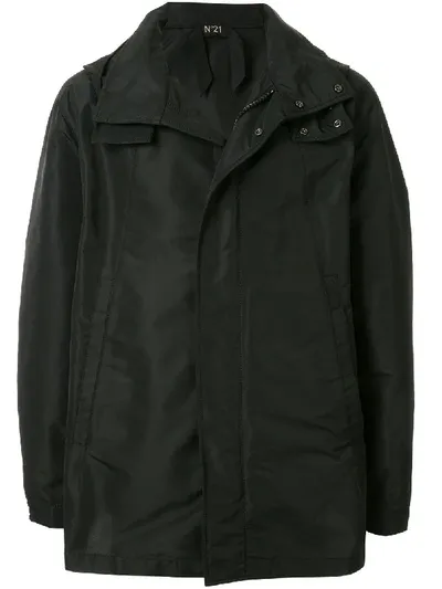 N°21 Logo-print Windbreaker Coat In Black