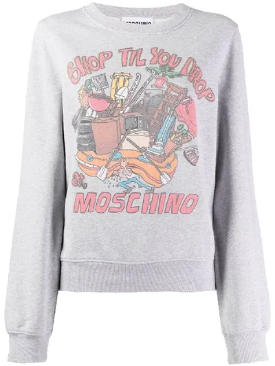 Moschino Graphic Print Sweatshirt In Grey