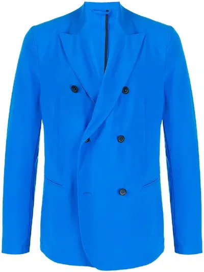 Hydrogen Double-breasted Peak-lapel Jacket In Blue