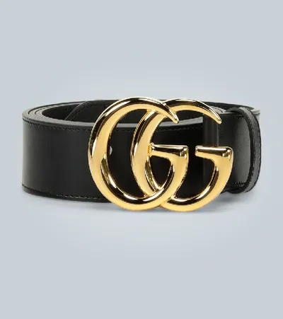 Gucci Gg Marmont Leather Belt In Black