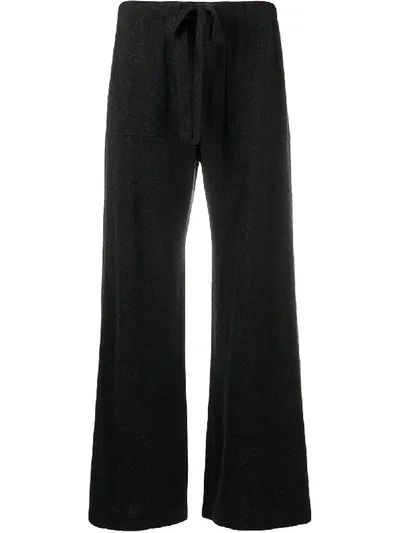 Vince Charcoal Wool And Cashmere-blend Trousers In Dark Grey