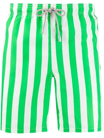 Mc2 Saint Barth Striped Print Swim Shorts In White