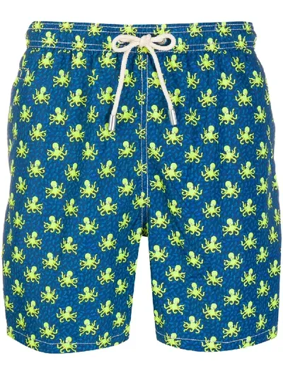 Mc2 Saint Barth Octopus Print Swim Shorts In Blue