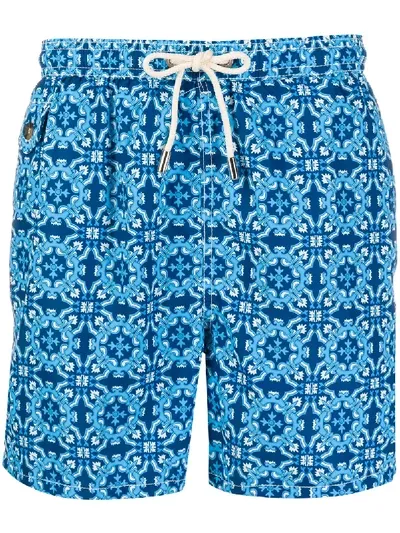 Mc2 Saint Barth Badeshorts Mit Blumen-print In Blue