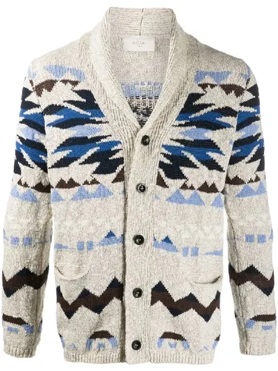 Altea Azetec Print Cardigan In Neutrals