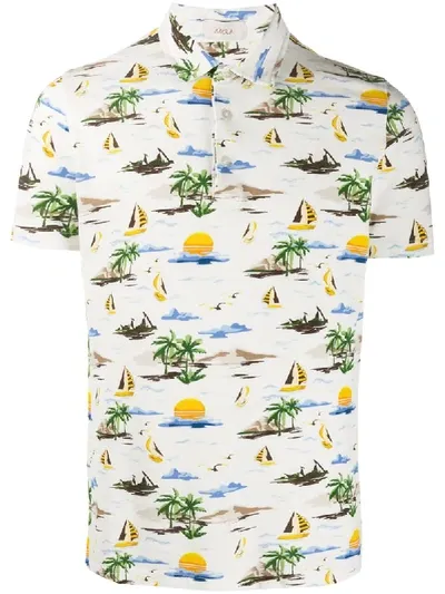 Altea Printed Short Sleeve Shirt In White