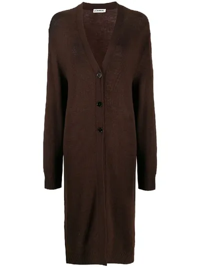 Jil Sander Button-front Cardigan In Brown