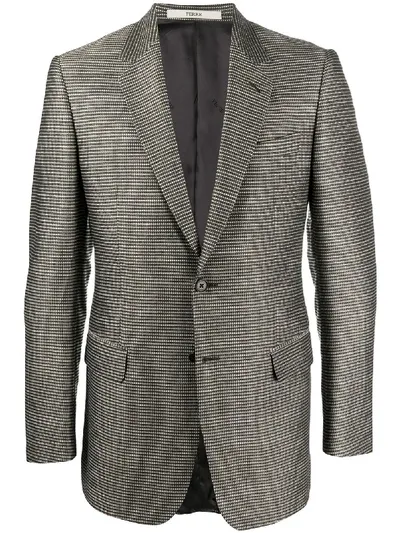 Pre-owned Gianfranco Ferre Tweed Single-breasted Jacket In Black