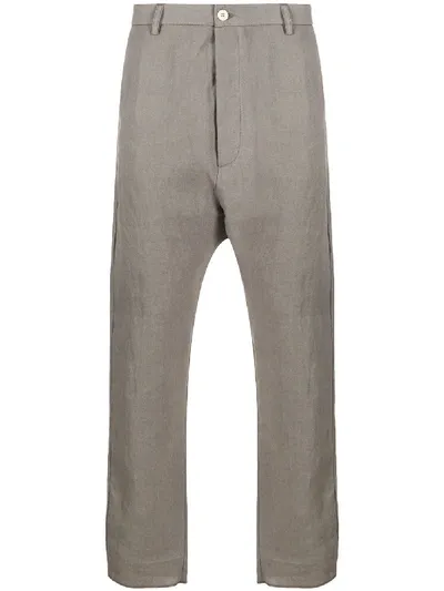 Poème Bohèmien Plain Straight-leg Trousers In Grey