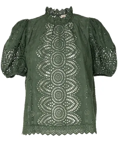 Ulla Johnson Scarlett Embroidered Blouse In Green