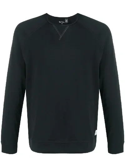 Paul Smith Crew Neck Raglan-sleeve Sweatshirt In Black