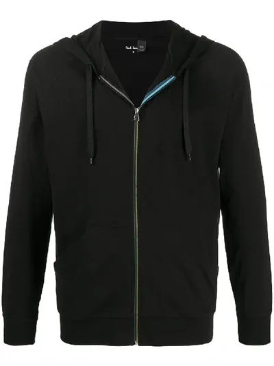 Paul Smith Raglan-sleeve Zipped Hoodie In Black