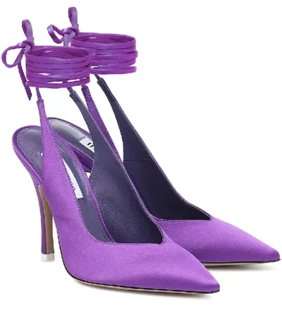 Attico Wrap-around Ankle Strap Pumps In Purple