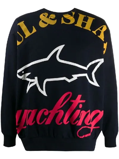 Paul & Shark Logo-print Sweatshirt In Blue