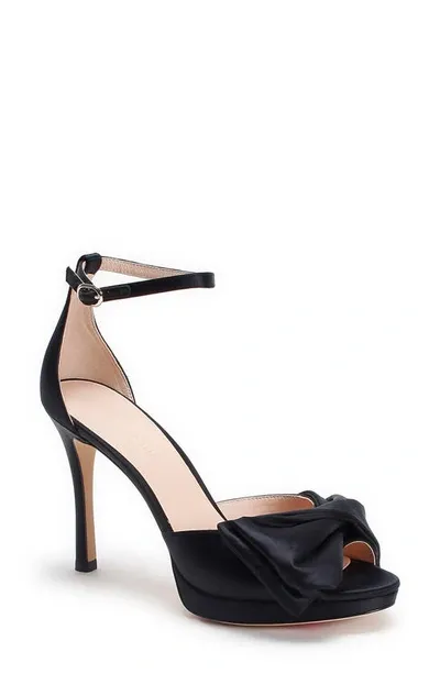 Kate Spade 100mm Bow-detail Satin Sandals In Black