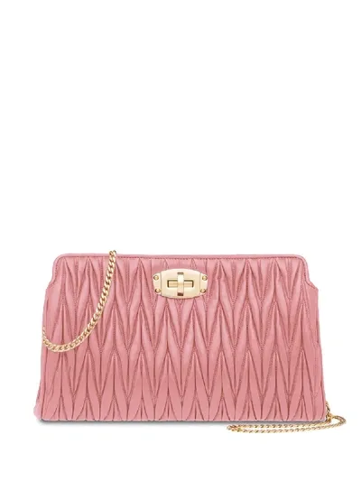 Miu Miu Matelassé Texture Shoulder Bag In Pink