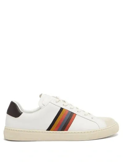 Paul Smith Hansen Artist-stripe Leather Trainers In White