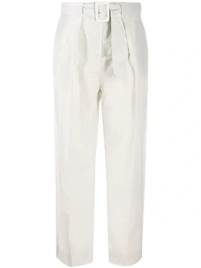 Emporio Armani Pleated Straight-leg Trousers In Grey