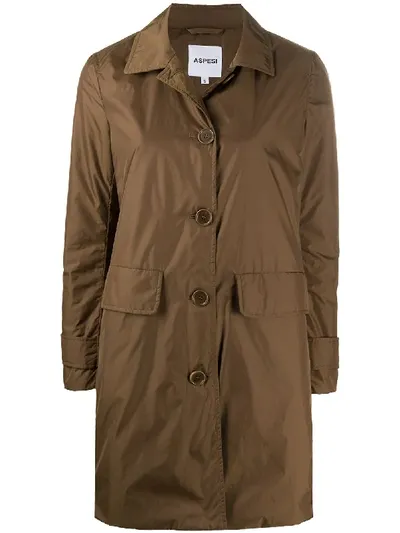 Aspesi Button-through Button Coat In Brown