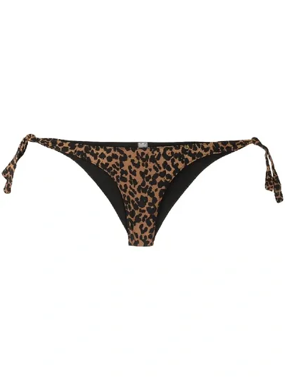 Love Stories Zoey Leopard-print Bikini Bottom In Brown