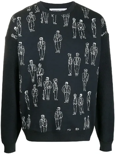 Moschino Printed Sweatshirt In Black