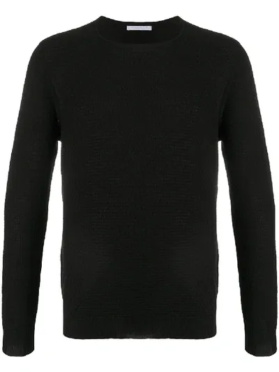 Cenere Gb Woven Crew-neck Jumper In Black