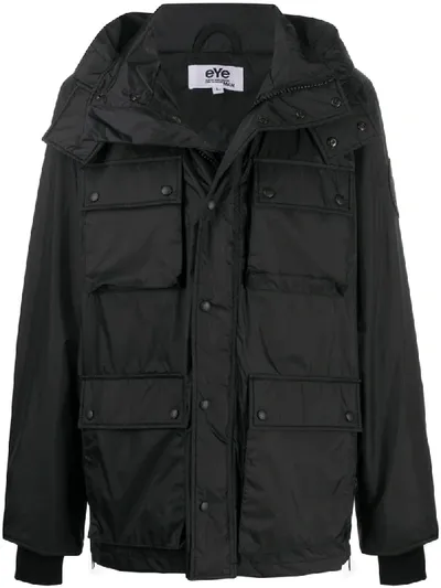 Junya Watanabe Hooded Padded Coat In Black