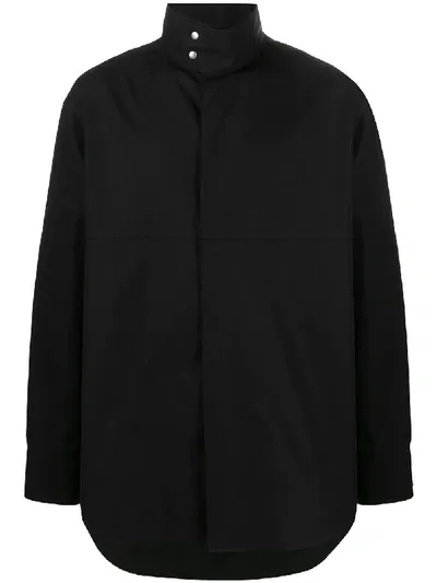 Jil Sander High Neck Long-sleeve Top In Black