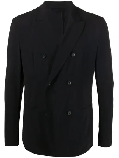 Hydrogen Peaked Lapels Double-breasted Blazer In Black