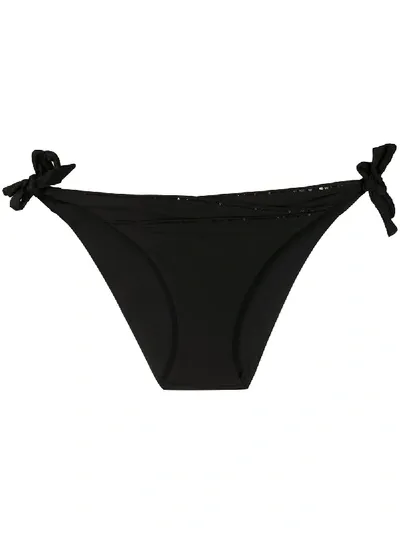 La Perla Side Tie Sequin-embellished Briefs In Black