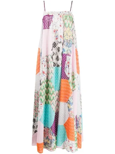 Missoni Patchwork Printed Maxi-dress In Orange