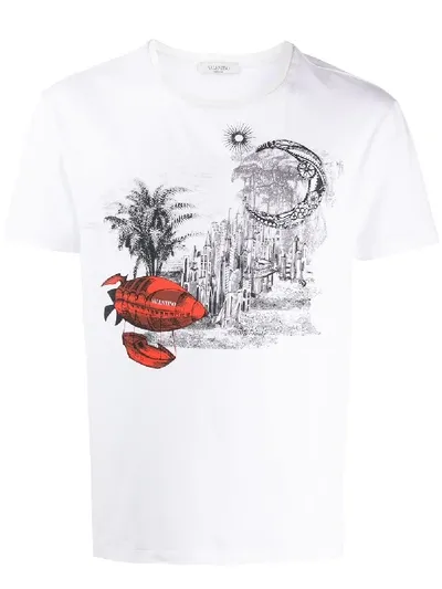 Valentino T-shirt Mit Print In White